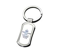 Giftme Keep Calm and Pretend It's On The Lesson Plan, Ractangle and round Metal Key Ring. (Ractangle)