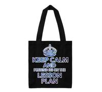 Giftme Keep Calm and Pretend It's On The Lesson Plan, Shopping Bag, Tote Bag. (Full Black)