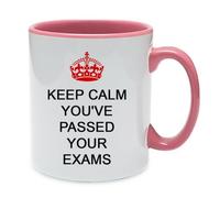 Giftme Keep Calm You've Passed Your Exams, Inside Coloured Mug, Ceramic Coffee, Tea Mug. (Pink)