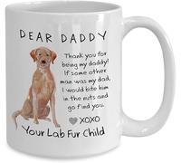 Giftme Labrador, Dear Daddy Fox Red Labrador Fathers Day Dog Dad, Christmas Coffee Mug, Tea Mug Unique 11oz White Ceramic Mug.