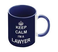 Giftme Lawyer Mug Keep Calm I'm A Lawyer Coffee Tea Mug 11oz Inside Coloured Ceramic Mug. (Navy Blue)