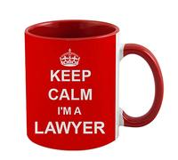 Giftme Lawyer Mug Keep Calm I'm A Lawyer Coffee Tea Mug 11oz Inside Coloured Ceramic Mug. (Red)