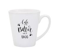 Giftme Life is Better with A Dog, Dog Lover Gift,Unique Latte Ceramic Mug. (12oz)