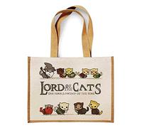 Giftme Lord Of The Cats The Furrlowship Of The Ring, cat lover, animal lover, Birthday, Christmas, Secret Santa Jute Bag Unique Reusable Jute Bag for Life. (Natural)