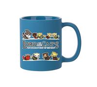 Giftme Lord of The Cats The Furrlowship of The Ring, cat Lover, Animal Lover, Birthday, Christmas, Secret Santa Coffee Tea Mug 11oz Full Coloured Frosted Ceramic Mug. (Light Blue)