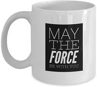 Giftme May The Force Be with You Birthday, Christmas Coffee Tea Mug Unique 11oz White Ceramic Mug.