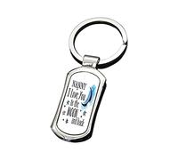 Giftme Mothers Day themed I Love You to The Moon & Back Secret Santa Birthday Rectangular Shaped Metal Key Ring. (Nanny)
