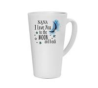 Giftme Mothers Day Themed Nana I Love You to The Moon & Back Secret Santa Birthday Coffee Tea Mug Unique Latte Ceramic Mug. (17oz)