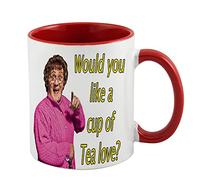 Giftme Mrs Browns Boys Would You Like A Cup of Tea Love Coffee Tea Mug 11oz Inside Coloured Ceramic Mug. (Red)