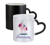Giftme Mummicorn - The Magical Mum, Ceramic Heart Handle Mug,Colour Changing Magic Mug.