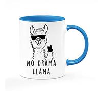 Giftme No Drama Llama No Prob Llama Coffee Tea Mug 11oz Inside Coloured Ceramic Mug. (Blue)