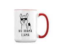 Giftme No Drama Llama No Prob Llama Coffee Tea Mug Unique 15oz Ceramic Mug. (Red Inside)