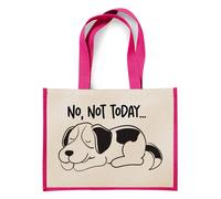Giftme No Not Today Dog Birthday, Christmas, Secret Santa Stocking Filler Jute Bag Unique Reusable Jute Bag for Life. (Pink)