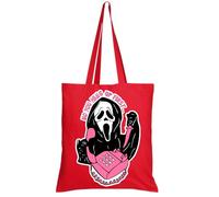 Giftme No You Hang Up First, Horror, Ghostface, Ghost Mask, Halloween, Shopping Bag, Tote Bag. (Full Red)
