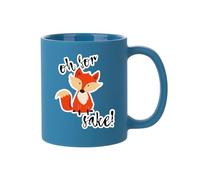 Giftme Oh for Fox Sake Mug, Cartoon Mug, 11oz Full Coloured Frosted Ceramic Mug. (Blue)
