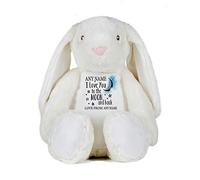 Giftme Personalised ANY NAME I love You To The Moon And Back Teddy Bear Soft toys Birthday Present. (Bunny)
