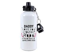 Giftme Personalised Fathers Day themed Daddy/Any Name I Love You to The Moon & Back Birthday 500 Ml Water Bottle.