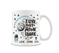 Giftme Personalised Fathers Day Themed Godfather I Love You to The Moon and Back 11 oz Custom Mug