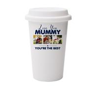 Giftme Personalised Love You Mummy You’RE The Best, Wall Eco Insulated, White Ceramic Travel Mug, with White Lid.