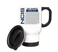 Giftme Personalised NCIS ''Gibbs' Rules Custom Name Birthday, Christmas Travel Silver/White Tea/Coffee Mug. (White)