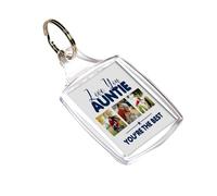 Giftme Personalised Photo, LOVE YOU AUNTIE YOU’RE THE BEST, Key Ring Keychain A5, MDF Key ring. (MDF Keyring) (A5 Keyring)