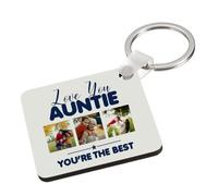 Giftme Personalised Photo, LOVE YOU AUNTIE YOU’RE THE BEST, Key Ring Keychain A5, MDF Key ring. (MDF Keyring) (MDF Keyring)