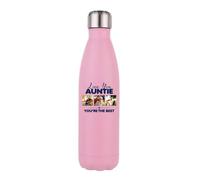 Giftme Personalised Photo, LOVE YOU AUNTIE YOU’RE THE BEST, Stainless Steel Bottle. (Matt Pink)
