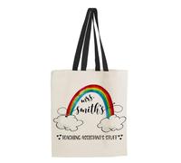 Giftme Personalised Teaching Assistant's stuff, End of Term Gift, Thankyou Gift, Teacher Appreciation Gift, Shopping Bag, Tote Bag. (Black Handle)