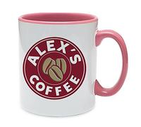 Giftme Personalised with Any Name Costa Unique Inside Coloured Ceramic Mug Coffee Tea Mug. (Pink Inside Coloured and Handle)