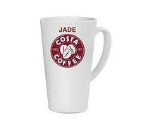 Giftme Personalised with Any Name Costa Unique Latte Ceramic Mug Coffee Tea Mug. (17oz)