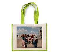 Giftme Personalised with your own Image, Collage Bag themed canvas shopping Jute Bag,Gift For Christmas, Birthday. (Apple Green, 1 Photo)