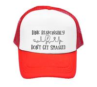 Giftme Pickleball Cap, Dink Responsibly Don't Get Smashed, Women's Pickleball, Adjustable Mesh Cap, Baseball Cap, Hat. (Polyester, Red)