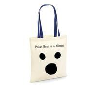 Giftme Polar Bear In A Blizzard, Shopping Bag, Tote Bag. (French Navy Handle)