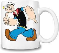 Giftme Popeye, Cartoon Character, Birthday, Christmas Coffee Tea Mug Unique 11oz White Ceramic Mug.
