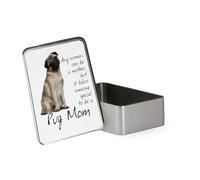 Giftme Pug Mom - A Special Kind of Love, Metal Tin Storage Box, Biscuit, ChocolateTin, Emergency Stuff Tin. (Rectangular)