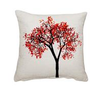 Giftme Red Tree of Life Cushion Cover for Bedroom/Sofa Car Chair Decor, 45 Cm X 45 Cm Linen Cushion Cover, Throw Pillow Cushion Cover.