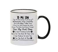 Giftme Reminder Son Birthday, Memorable Present Idea for Men, Boys, Son, Graduation, Christmas, to My Son Never Forget Your Way Back Home Coffee, Tea Mug 11oz Ceramic Rim Mug. (Black Rim)