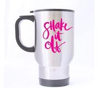 Giftme Shake IT Off! Theme Stainless Steel Silver Travel Tea/Coffee Mug.