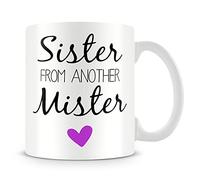 Giftme Sister from Another Mister Themed Birthday Gift Coffee Tea Mug Unique 11oz White Ceramic Mug.