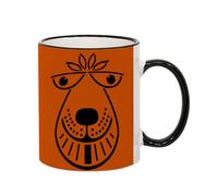 Giftme Space Hopper Retro Mug, Nostalgia Mug, 11oz Ceramic Rim Mug. (Black Rim)