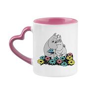 Giftme Sweet Hippo Love Birthday, Valentines Day, Christmas Coffee Tea Mug 11oz Heart Handle Ceramic Mug. (Pink)