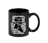 Giftme Talk Darcy to Me Jane Austen, Literary Quotes, Book Lover Coffee Tea Mug 11oz Full Coloured Frosted Ceramic Mug. (Black)