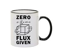 Giftme Teachers Gift Science Nerd Zero Flux Given Gauss Law Physics Science Birthday, End of Term, Thanks-Giving Coffee Tea Mug 11oz Ceramic Rim Mug. (Black Rim)