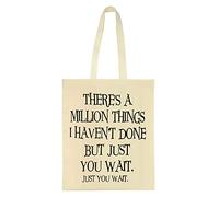 Giftme There's a million things i haven't done But Just You Wait Hamilton Musical Birthday Secret Santa Shoulder Bag Shopping Shoppers Tote Bag (Natural)