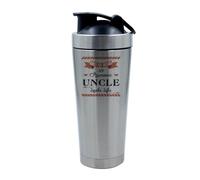 Giftme This Is What an Awesome Uncle Looks Like - Funny Father's Day Mug for Uncles, 500ml Aluminium Shaker Bottle for Supplement Shakes (Silver)
