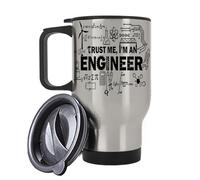 Giftme Trust Me I am an Engineer, Insulated Travel Mug, Tea, Coffee Mug. (Silver)