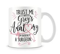 Giftme Trust Me I Watch I'm Basically A Surgeon Birthday Secret Santa Coffee Tea Mug Unique 11oz White Ceramic Mug.