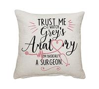 Giftme Trust Me I Watch I'm Basically A Surgeon Birthday Secret Santa Home decor Linen Throw Pillow/Cushion. (Linen Cushion Cover)
