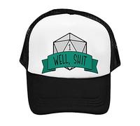 Giftme Well Shit DND Theme RPG Gamer, Birthday, Christmas Adjustable Republican Fit Mesh Baseball Cap Patriots Hat Trucker hat Cap. (Black)