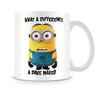 Giftme What A Difference A Dave.e Makes Animation Characters Birthday, Christmas, Secret Santa Coffee Tea Mug Unique 11oz White Ceramic Mug.